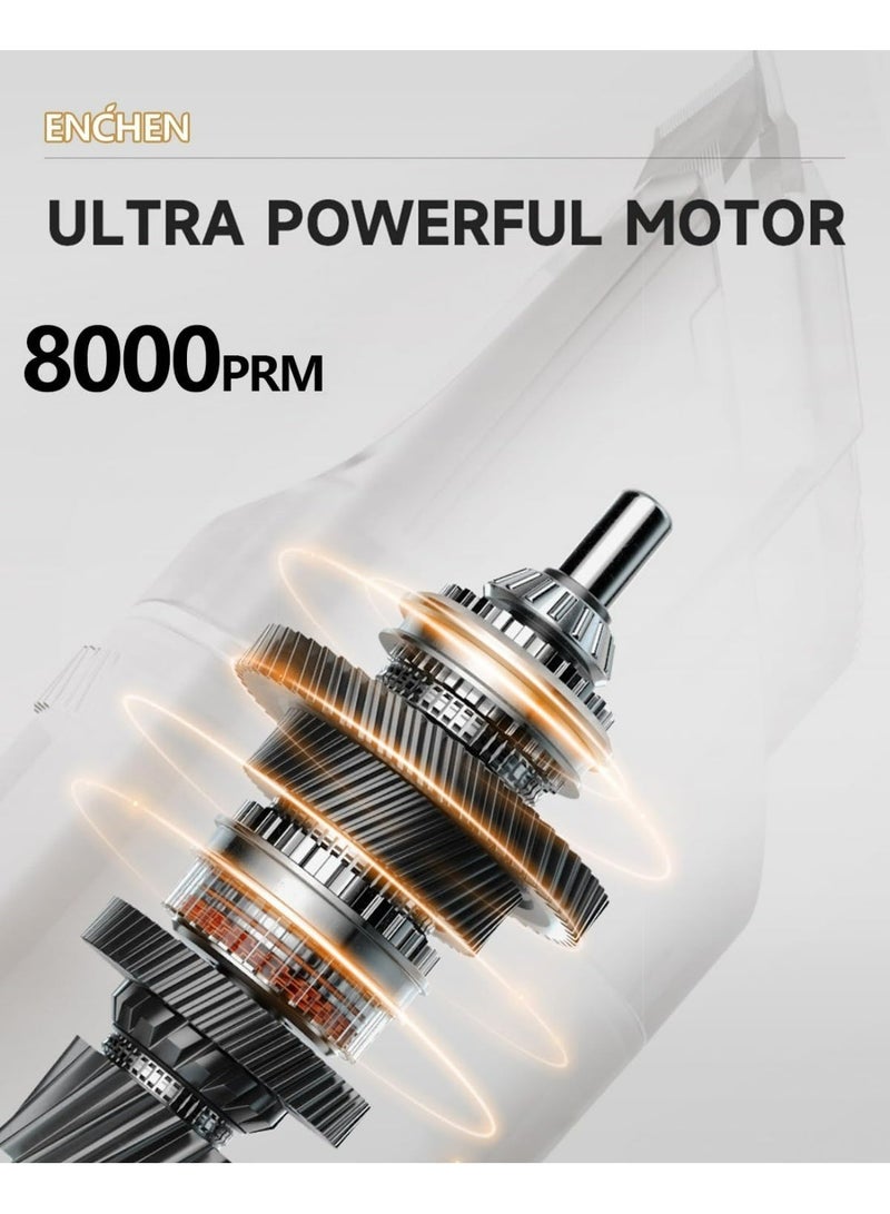 إنشن ماكينة قص الشعر للرجال، ماكينة قص اللحية القابلة لإعادة الشحن مع قفل السفر ومؤشر البطارية، ماكينة قص الشعر تدعم الشحن السريع من النوع C، وقت تشغيل 200 دقيقة واستخدام لاسلكي Boost 2 - أبيض - Image 5